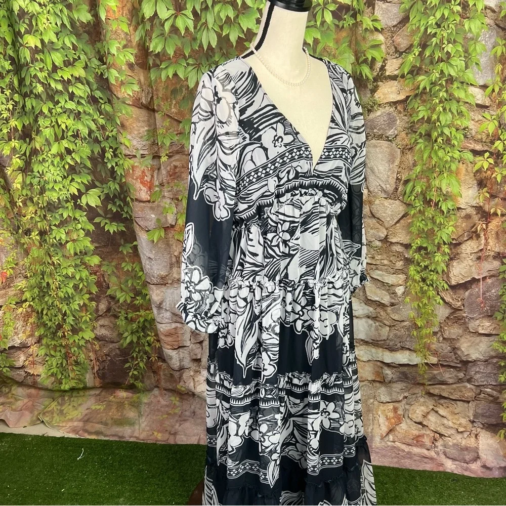 VINEET BAHL Boho Chiffon Dress, L_11
